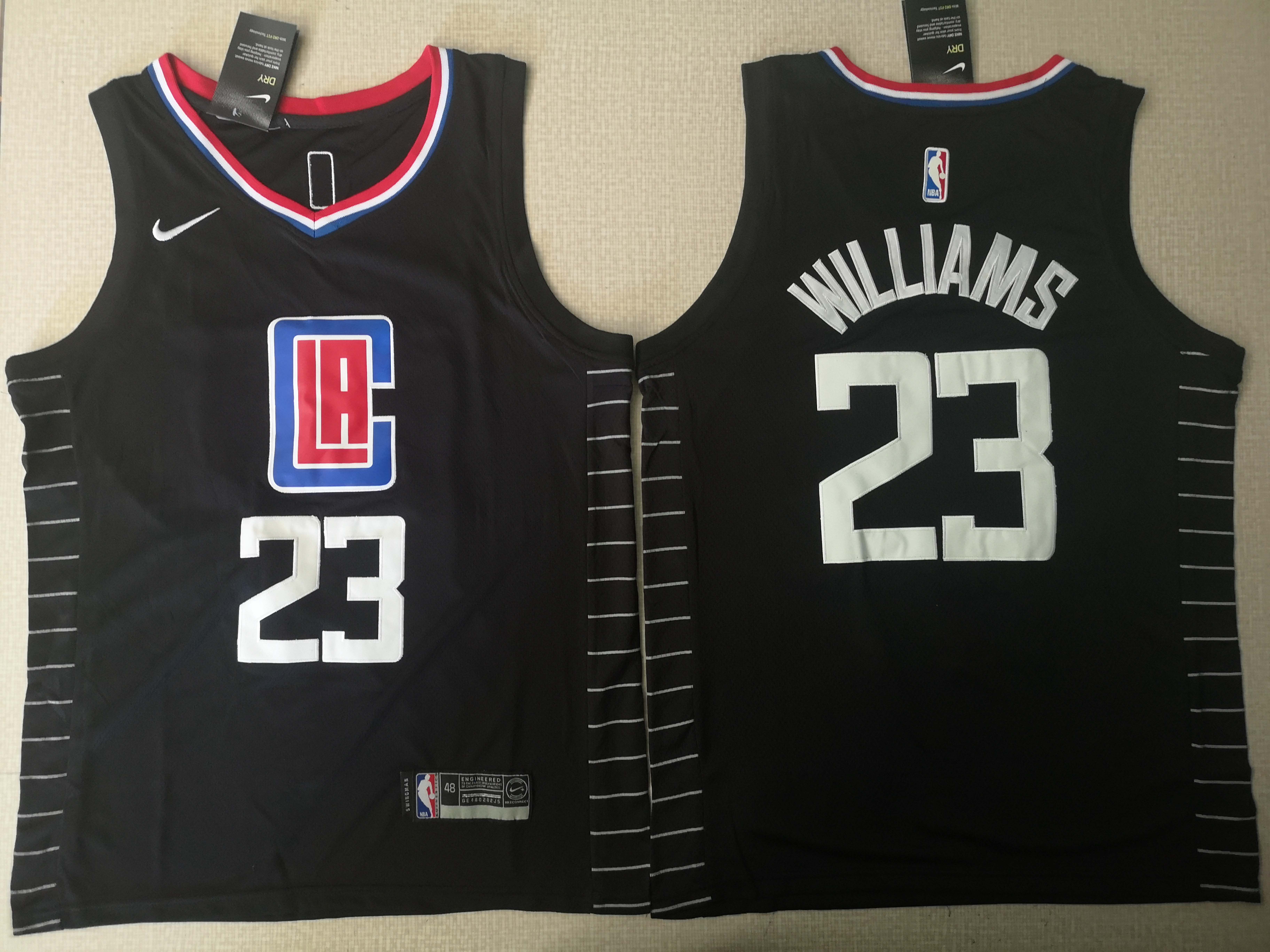 Men Los Angeles Clippers 23 Williams Black City Edition Game Nike NBA Jerseys